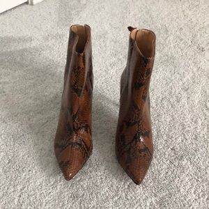 NWT SCHUTZ Michela Snake Embossed Leather Boots 7.5